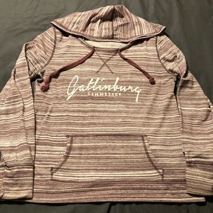 Liquid Energy Apparel Gatlinburg Tennessee Purple Stripe Hoodie Women's Size L
